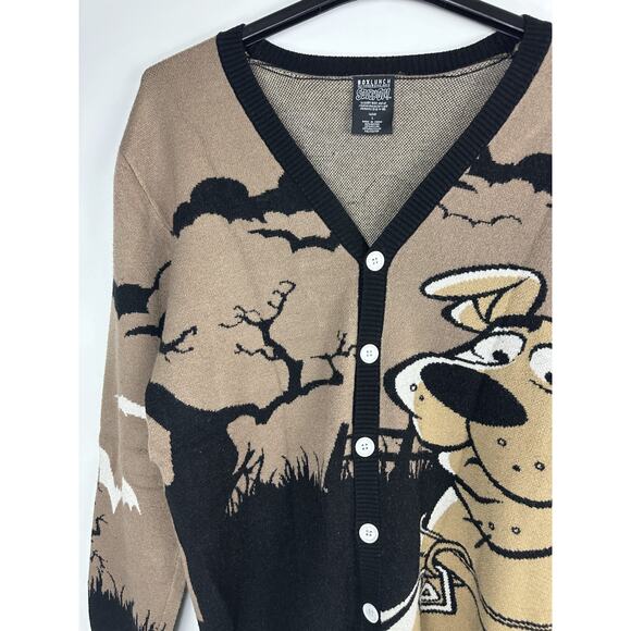 Scooby-Doo Haunted Mansion Classic Cardigan Brown Black Boxlunch Unisex Large - Picture 3 of 13